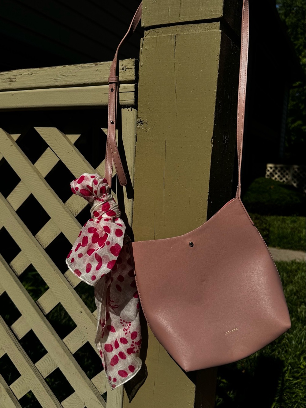 Samara Pink Crossbody Purse with FP Scarf